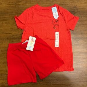 Jellybean Shorts & Cat & Jack Red Short-Sleeve Dino Shirt